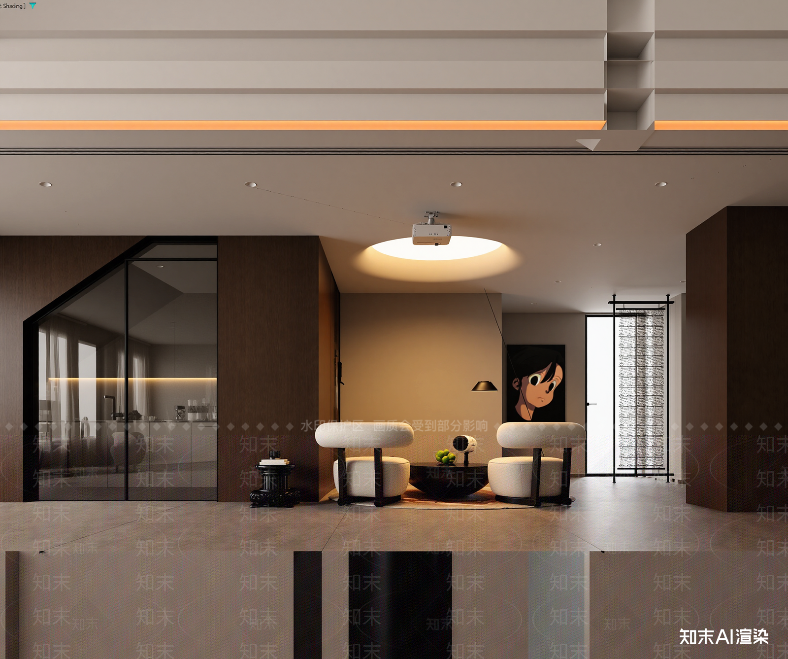 现代影音室3D模型下载【ID:1213924829】