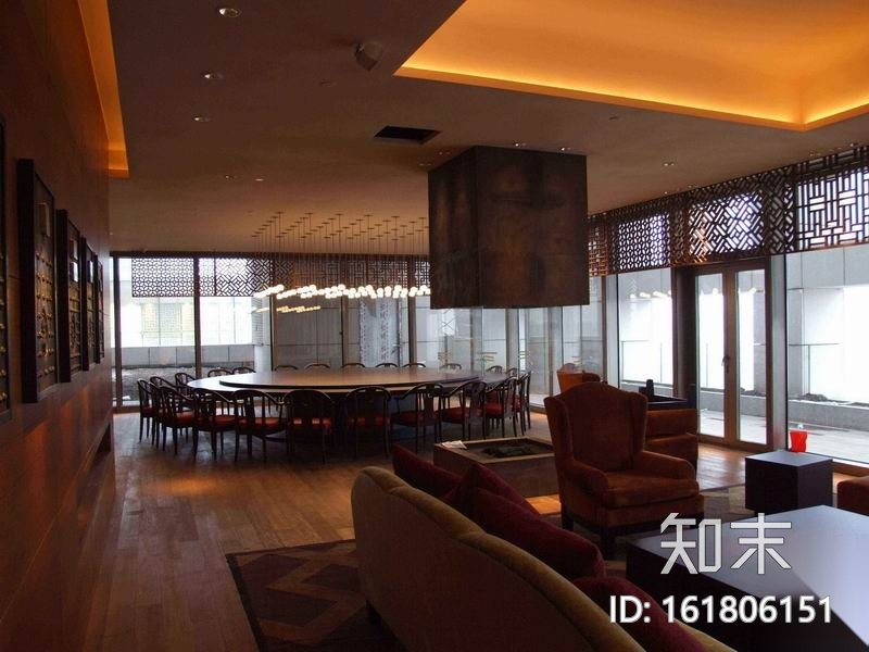 [北京]柏悦酒店六十一层休闲吧施工图+实景cad施工图下载【ID:161806151】