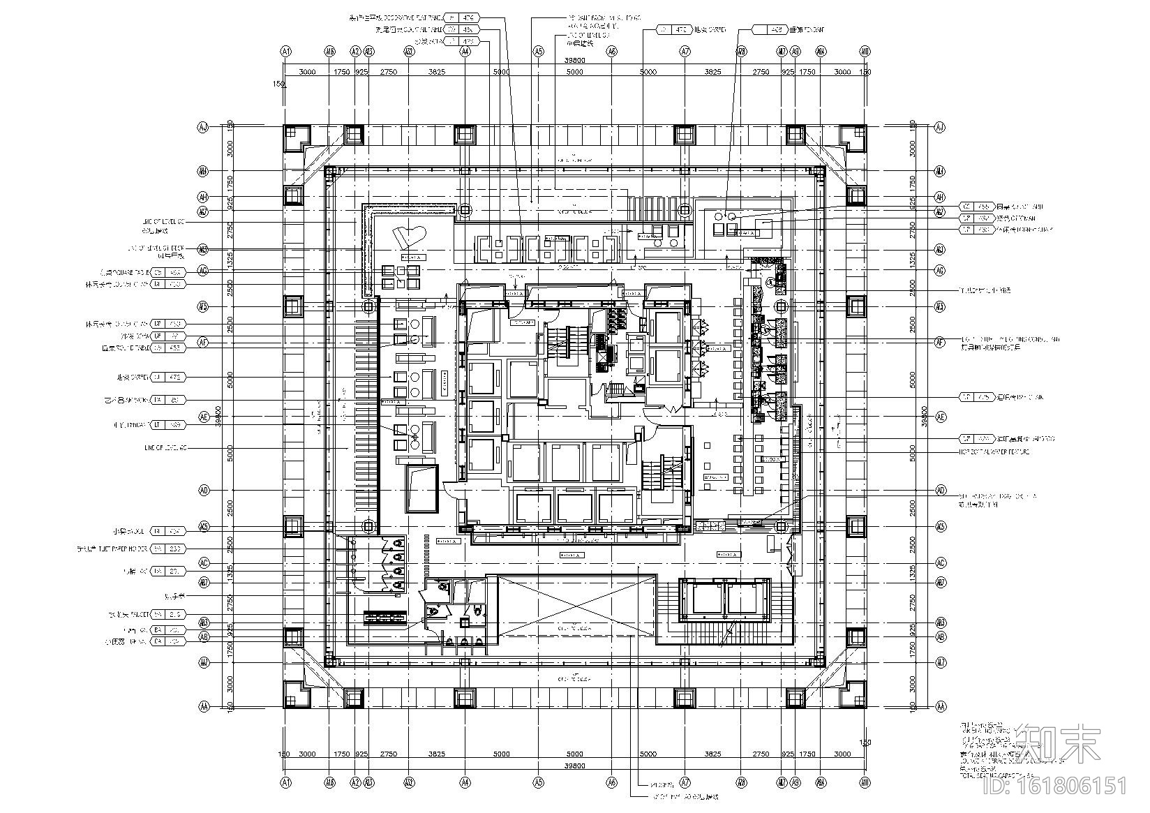 [北京]柏悦酒店六十一层休闲吧施工图+实景cad施工图下载【ID:161806151】