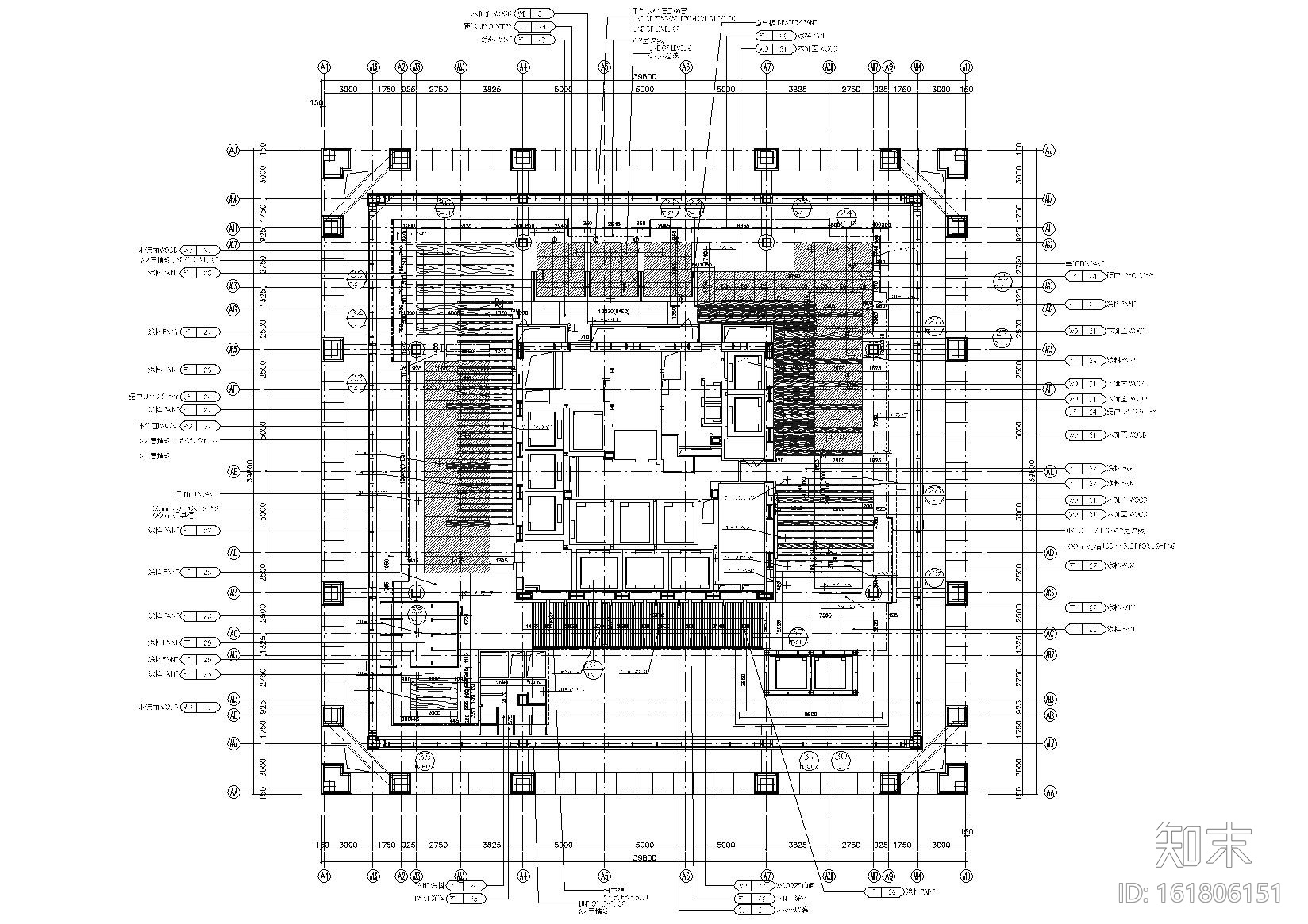 [北京]柏悦酒店六十一层休闲吧施工图+实景cad施工图下载【ID:161806151】