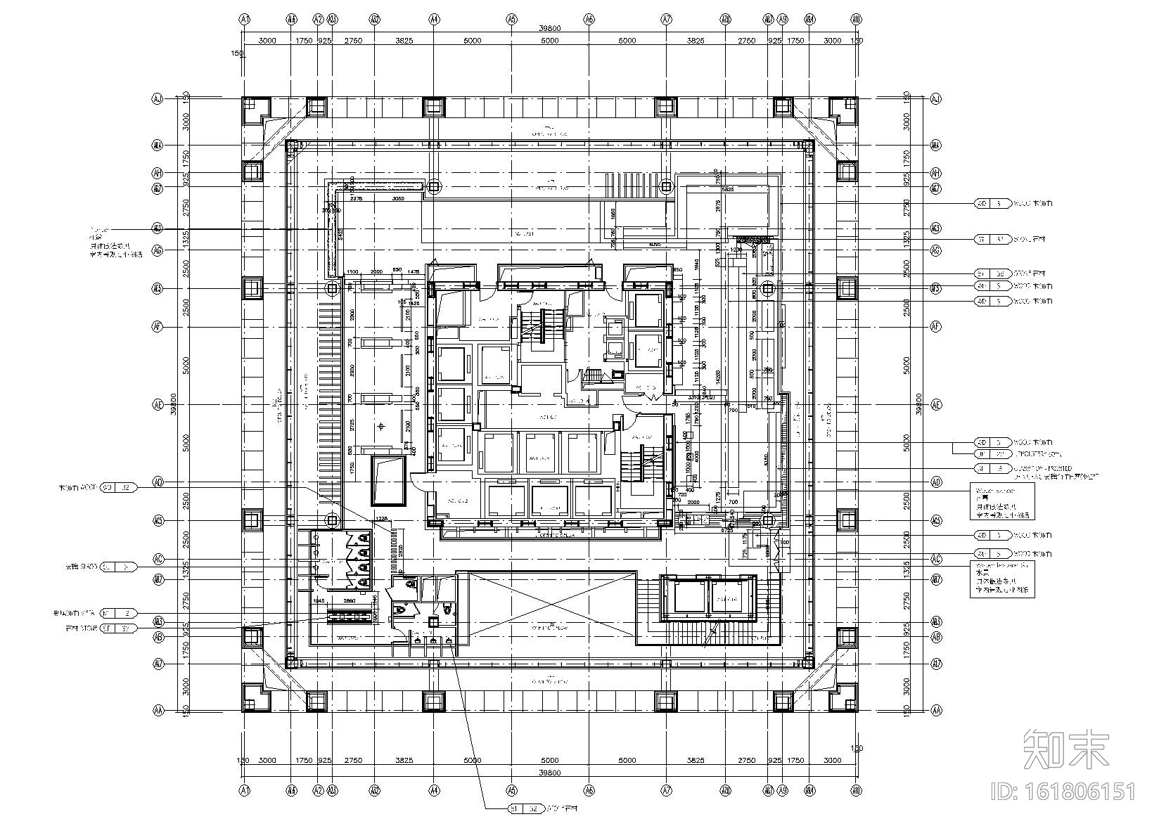 [北京]柏悦酒店六十一层休闲吧施工图+实景cad施工图下载【ID:161806151】