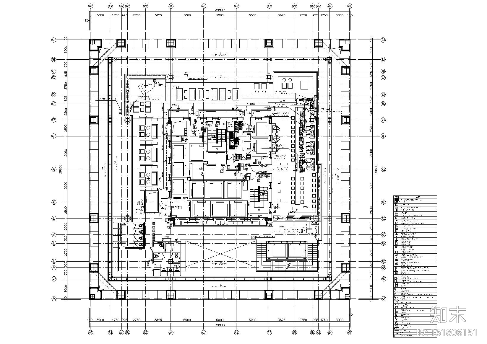 [北京]柏悦酒店六十一层休闲吧施工图+实景cad施工图下载【ID:161806151】