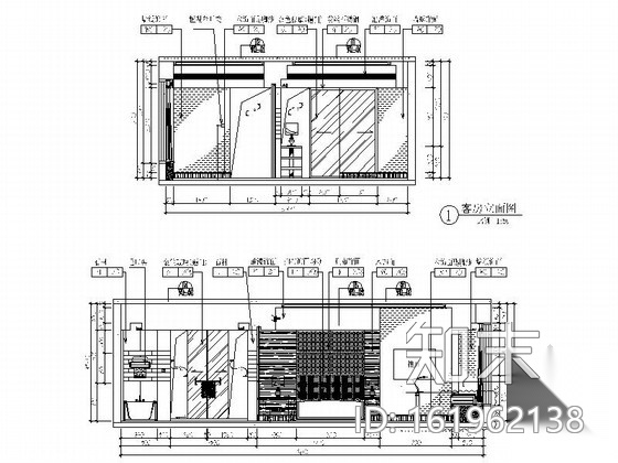 [重庆]某现代高档酒店客房室内设计装修图cad施工图下载【ID:161962138】