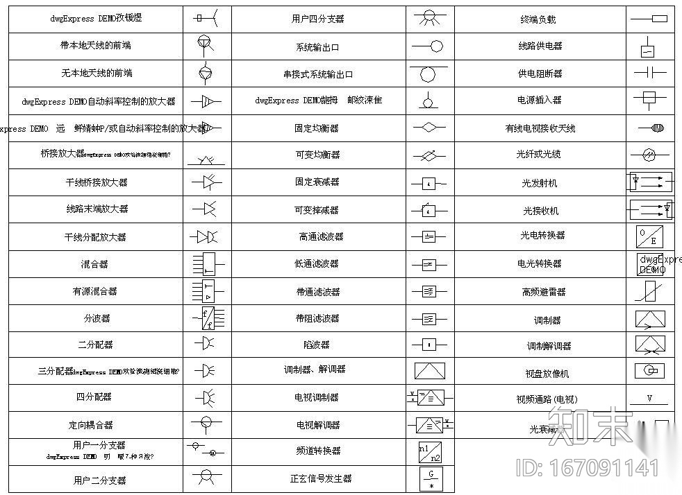 弱电施工图例集锦cad施工图下载【ID:167091141】