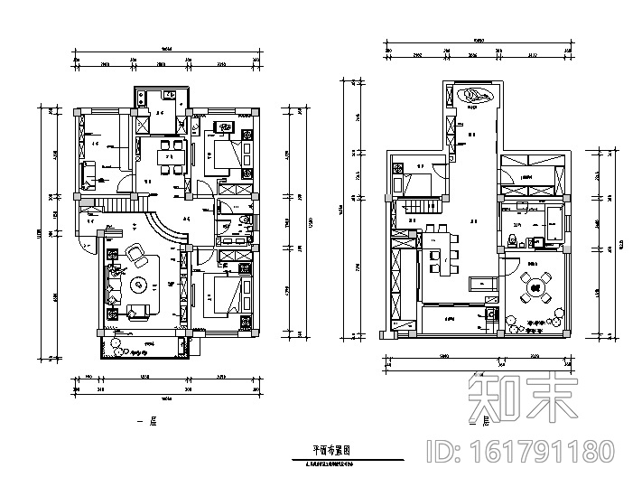 简美风格王府别墅设计施工图（附效果图）cad施工图下载【ID:161791180】