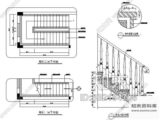 图块/节点别墅楼梯大样cad施工图下载【ID:832184706】