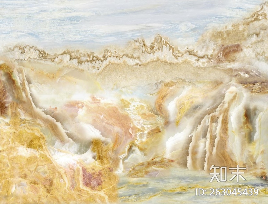 新中式大理石纹意境山水壁画贴图下载【ID:263045439】