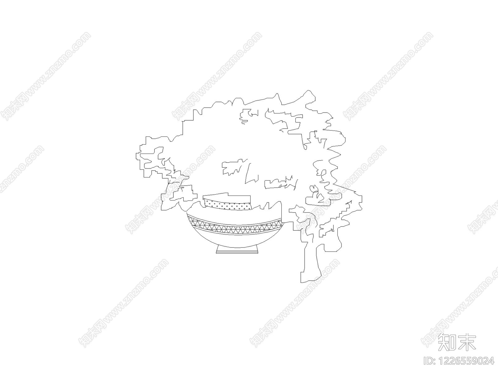 种绿植盆栽图块cad施工图下载【ID:1226559024】