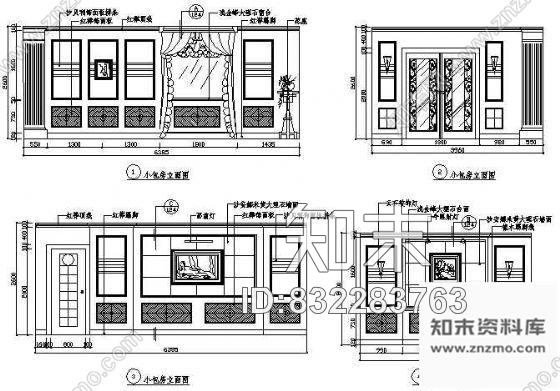 图块/节点餐厅包房立面图cad施工图下载【ID:832283763】