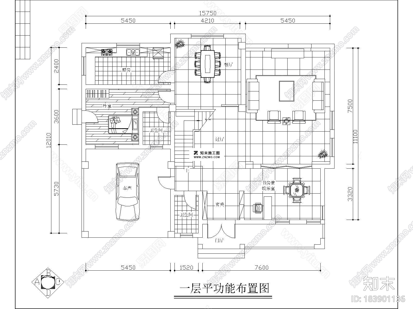 中式三层别墅高清效果图及CAD施工图下载施工图下载【ID:183901136】