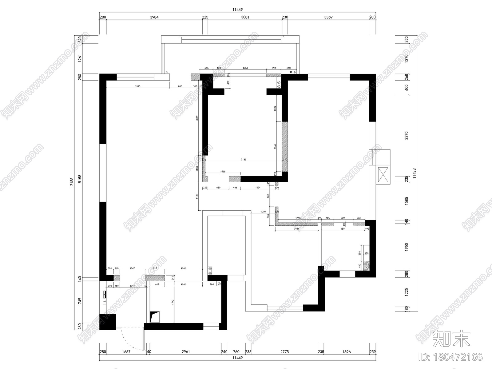 [武汉]100㎡美式三居室家装装修设计施工图施工图下载【ID:180472166】