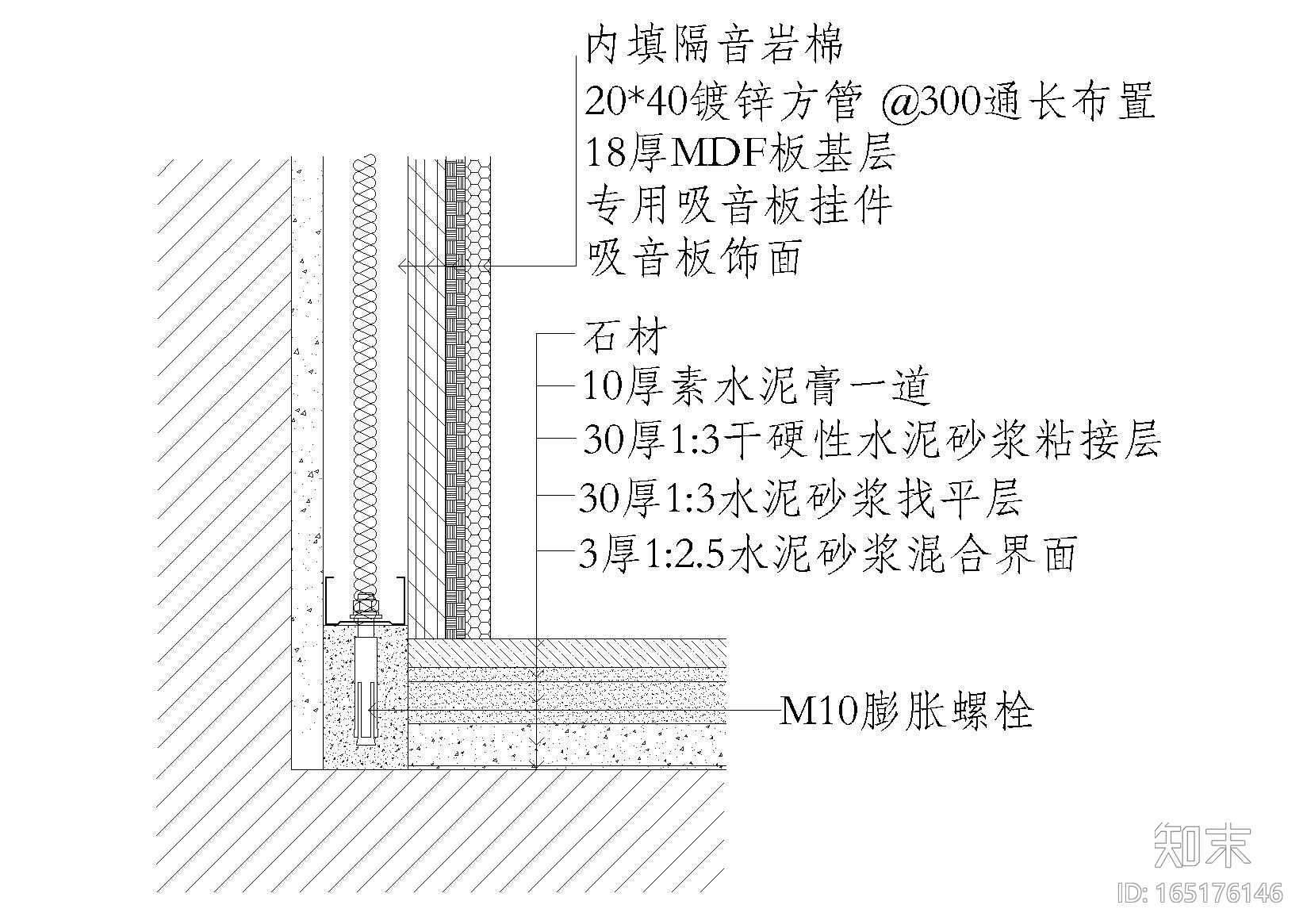 室内墙面地面材料拼接节点大样详图施工图下载【ID:165176146】