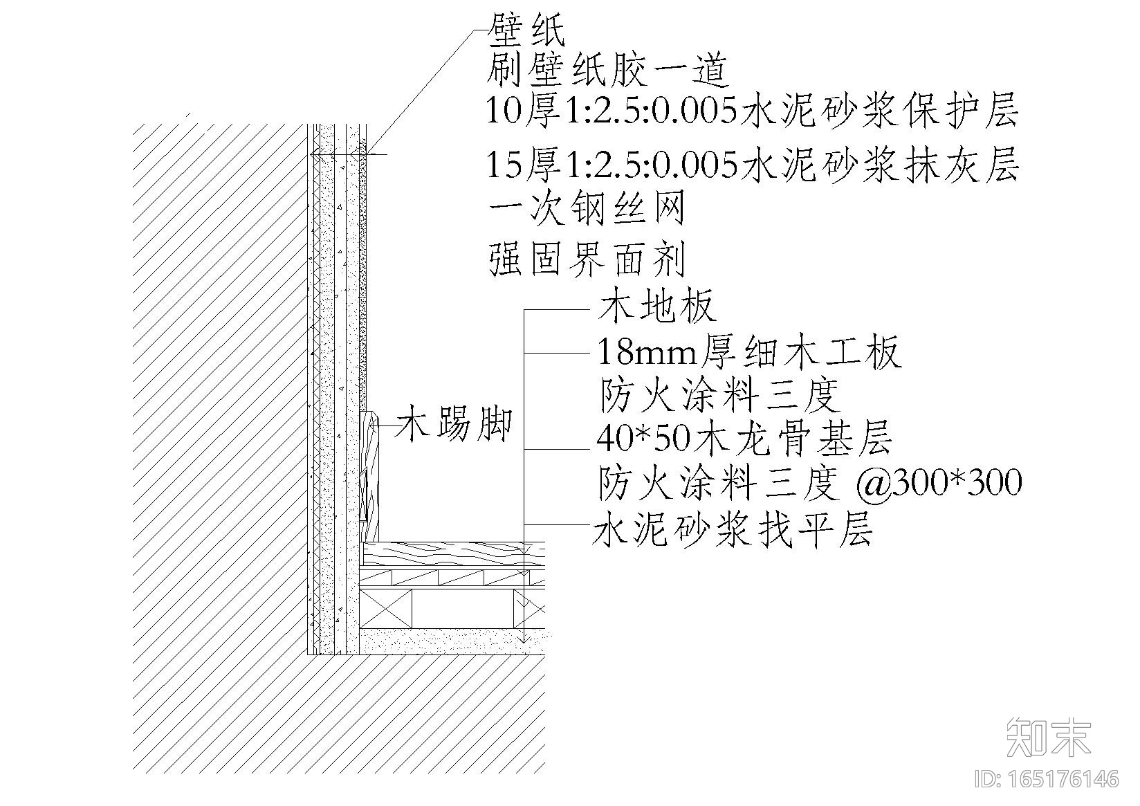 室内墙面地面材料拼接节点大样详图施工图下载【ID:165176146】