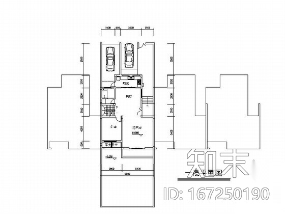 两套三层联排别墅户型图cad施工图下载【ID:167250190】