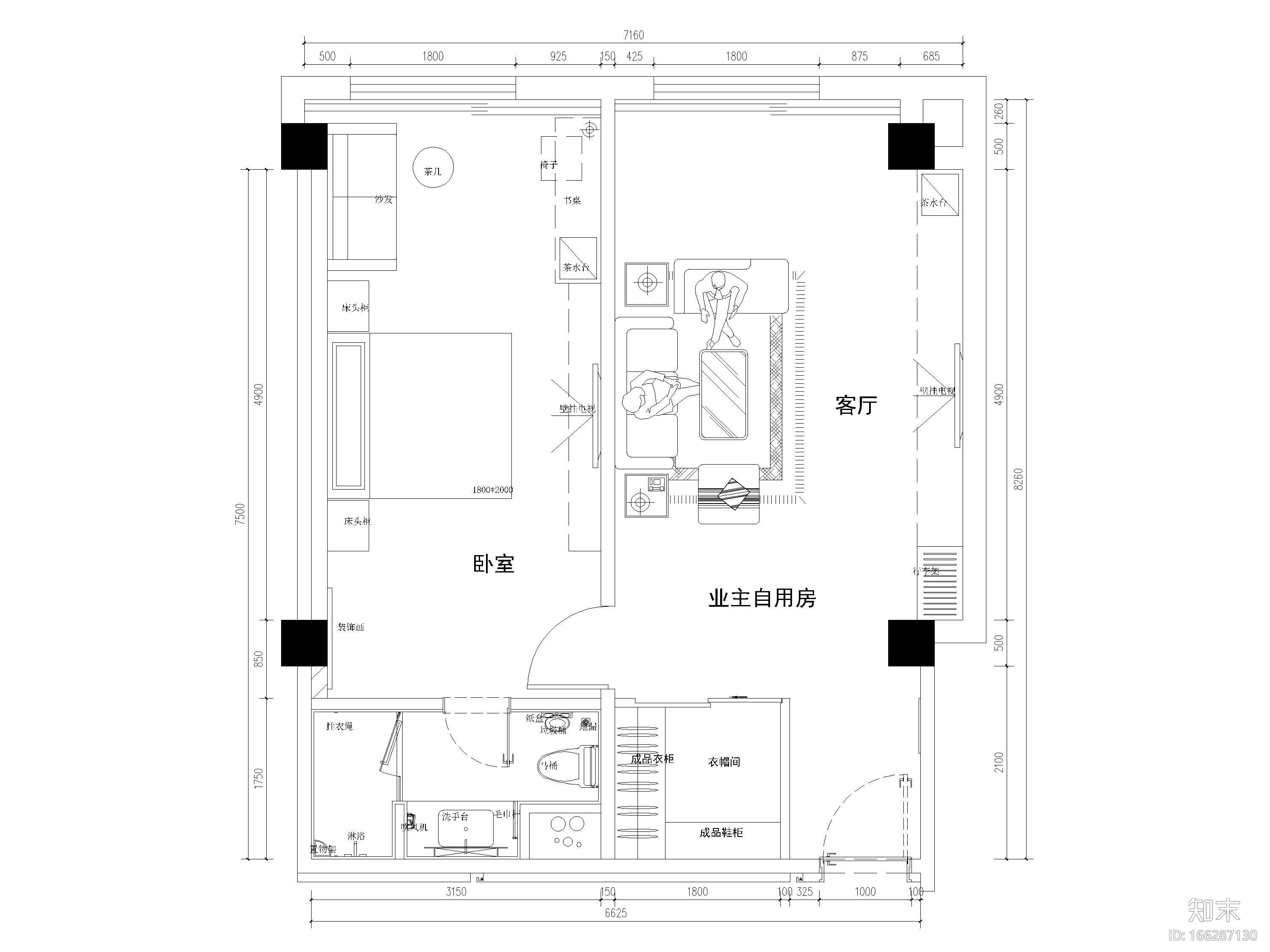 [河北]4350㎡星程商务酒店室内全套施工图cad施工图下载【ID:166287130】