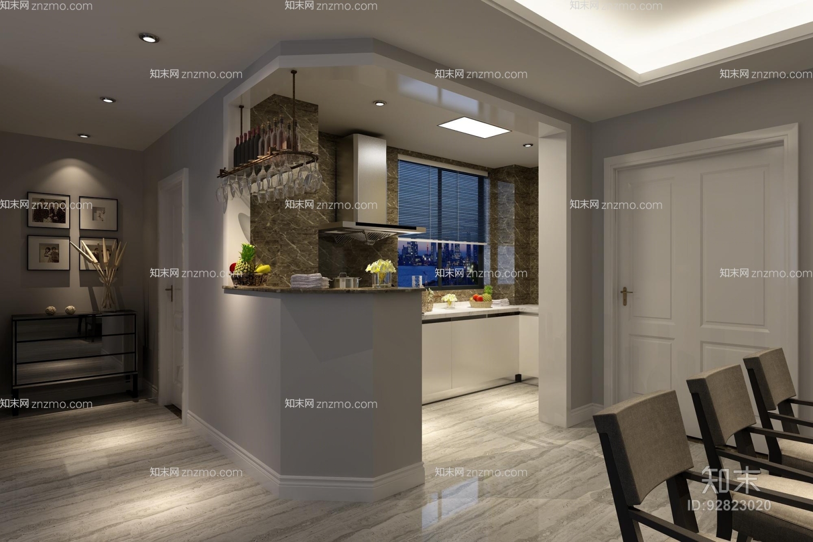 现代木艺装饰柜3D模型下载【ID:92823020】