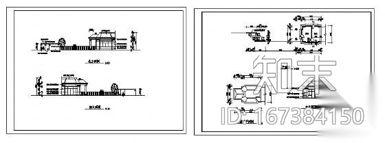 济宁市某小学大门建筑方案图cad施工图下载【ID:167384150】
