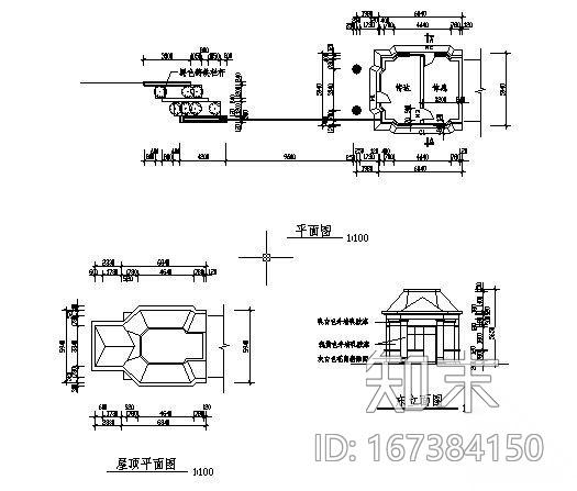 济宁市某小学大门建筑方案图cad施工图下载【ID:167384150】