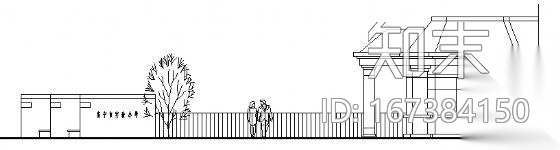 济宁市某小学大门建筑方案图cad施工图下载【ID:167384150】