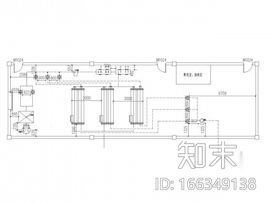 [课程设计]办公楼制冷机房施工初步设计图纸施工图下载【ID:166349138】