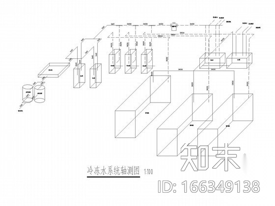 [课程设计]办公楼制冷机房施工初步设计图纸cad施工图下载【ID:166349138】