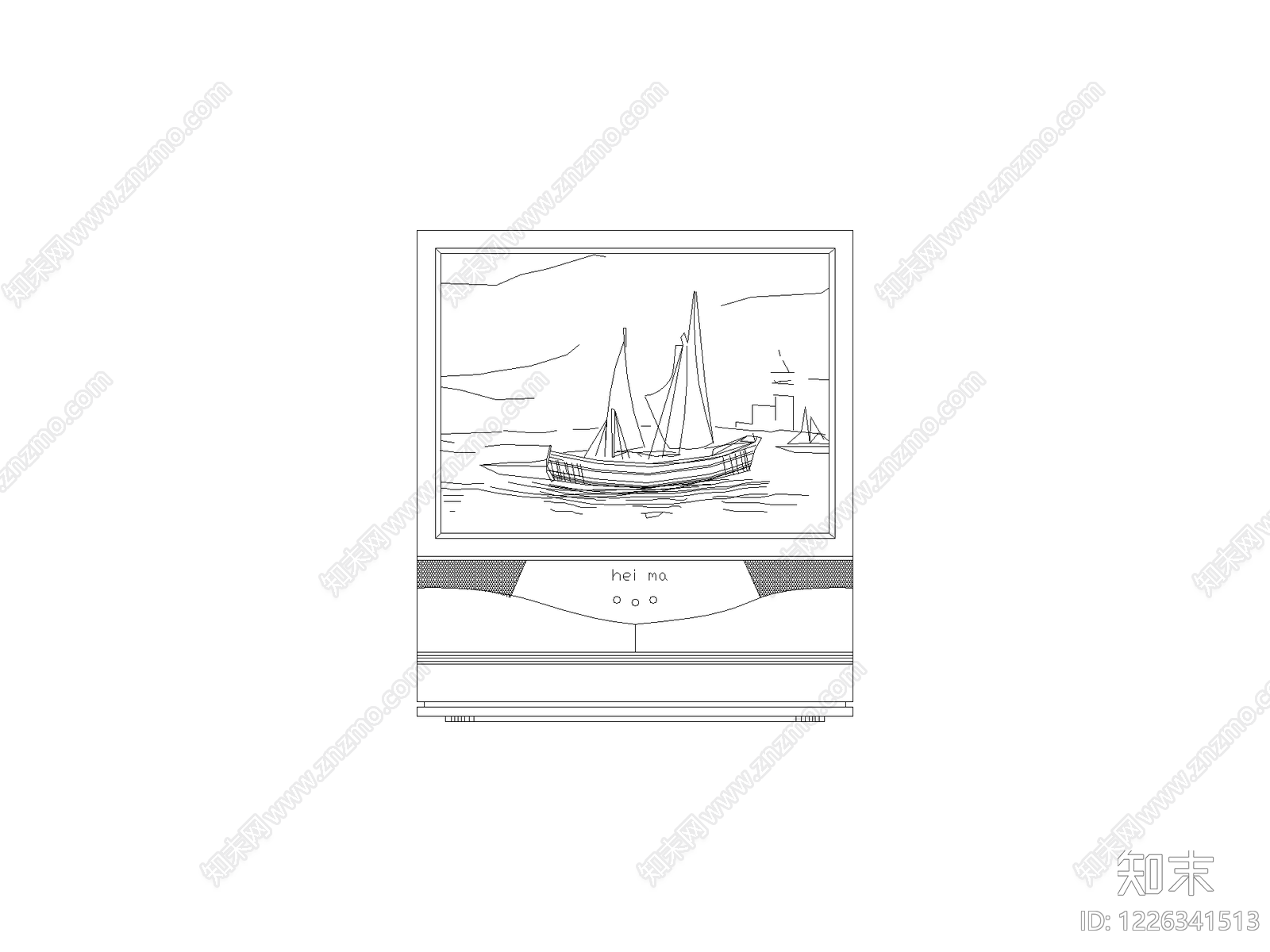 挂画cad施工图下载【ID:1226341513】