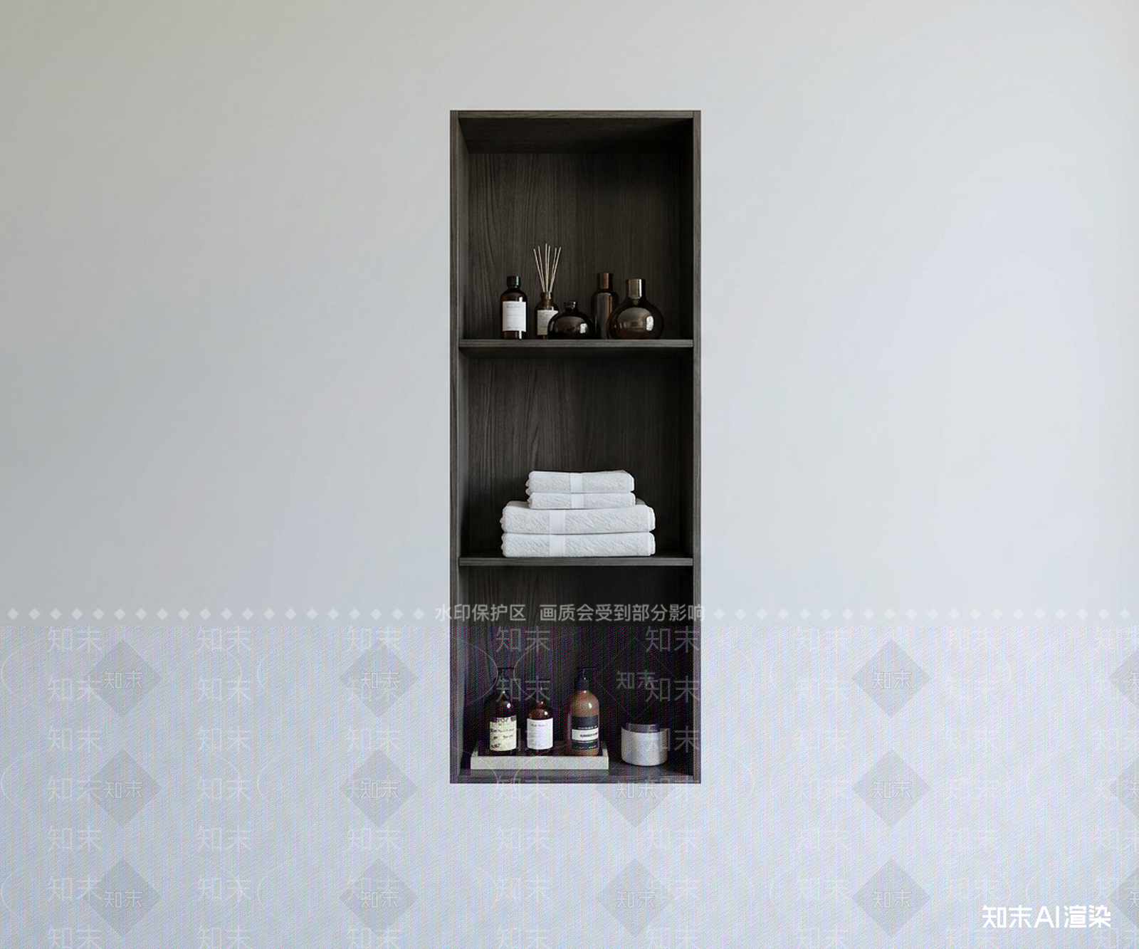嵌入式储物壁龛置物架3D模型下载【ID:1227289220】