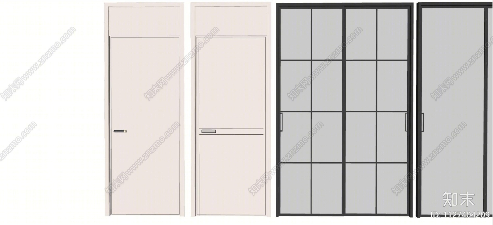 现代玻璃推拉门SU模型下载【ID:1127404209】