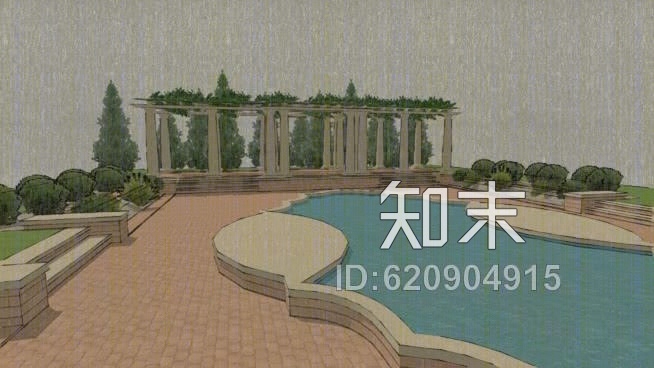 我的阳台和花架SU模型下载【ID:620904915】