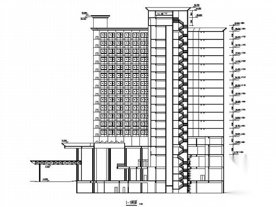 某十七层L型星级酒店建筑扩初图施工图下载【ID:166821106】