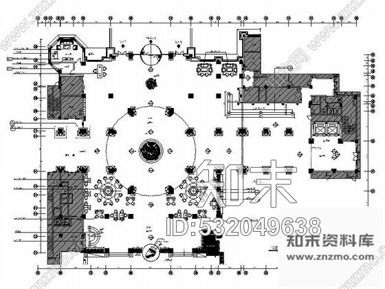 施工图安徽酒店豪华欧式大堂室内装修图cad施工图下载【ID:532049638】