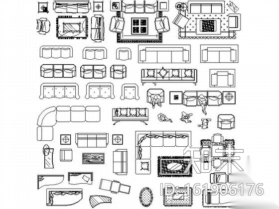 全套综合室内CAD图块下载cad施工图下载【ID:161906176】