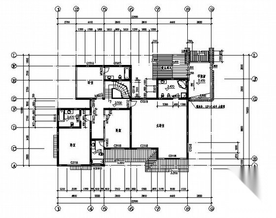 某苏式江南二层别墅建筑结构水电施工图施工图下载【ID:160734106】