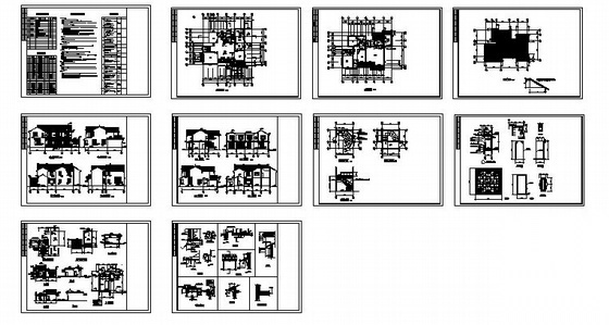 某苏式江南二层别墅建筑结构水电施工图施工图下载【ID:160734106】