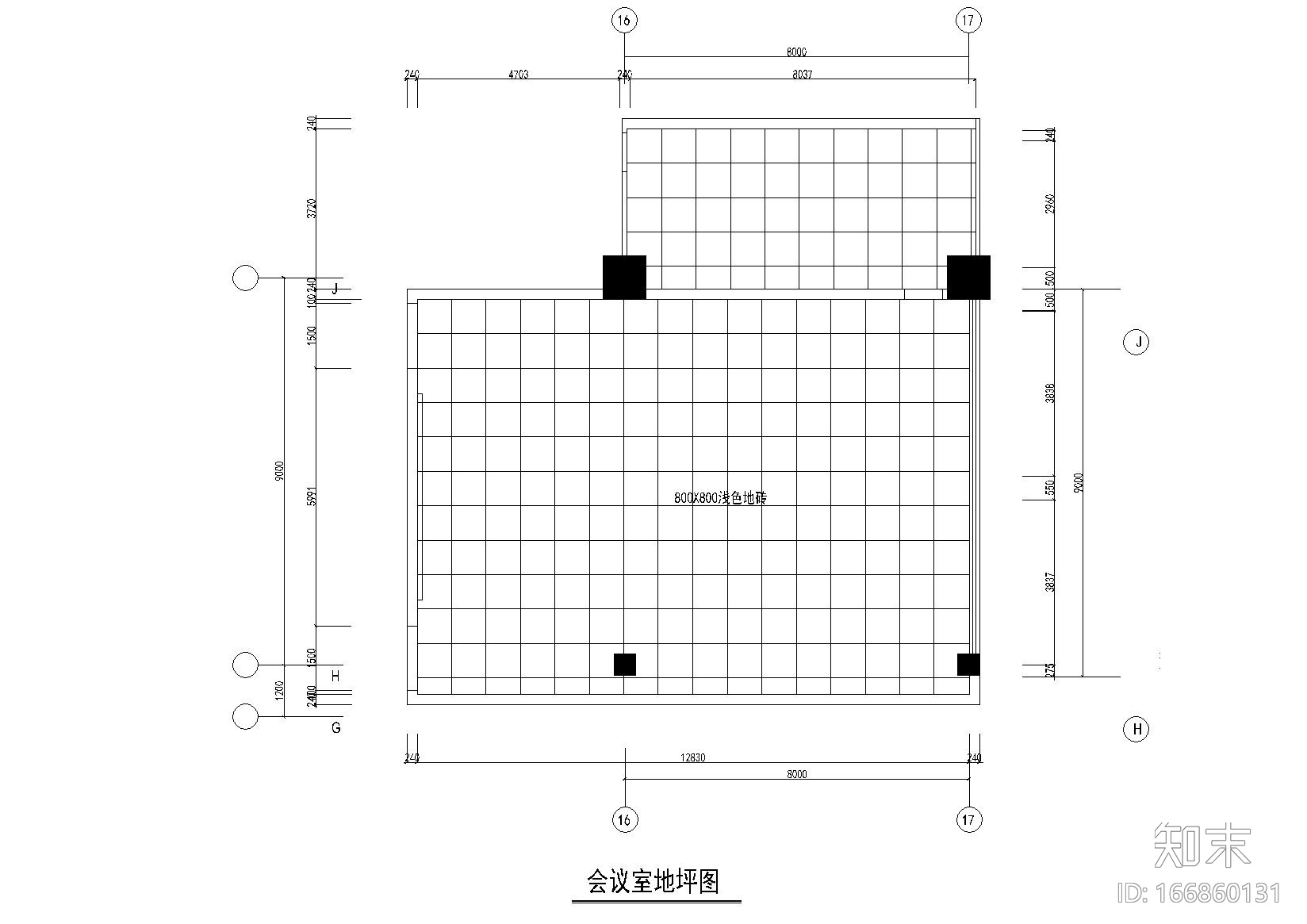 会议室装饰详图（二）cad施工图下载【ID:166860131】