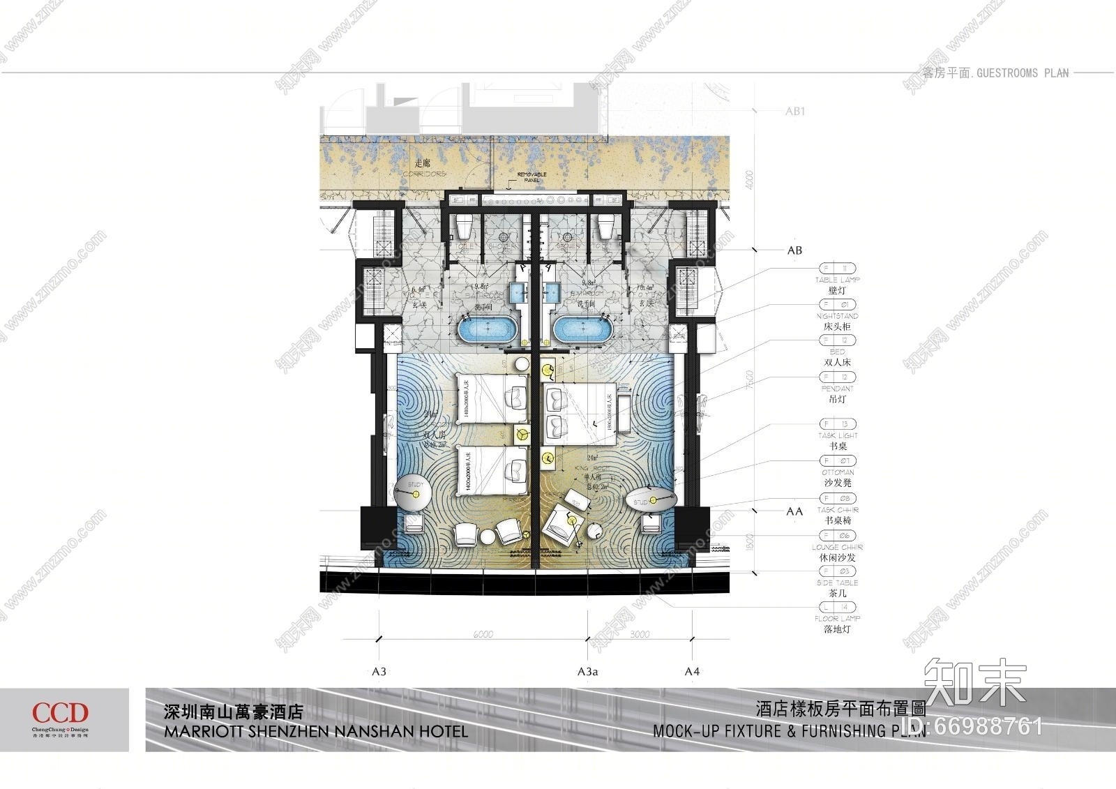 CCD--南山万豪酒店概念及效果图cad施工图下载【ID:66988761】