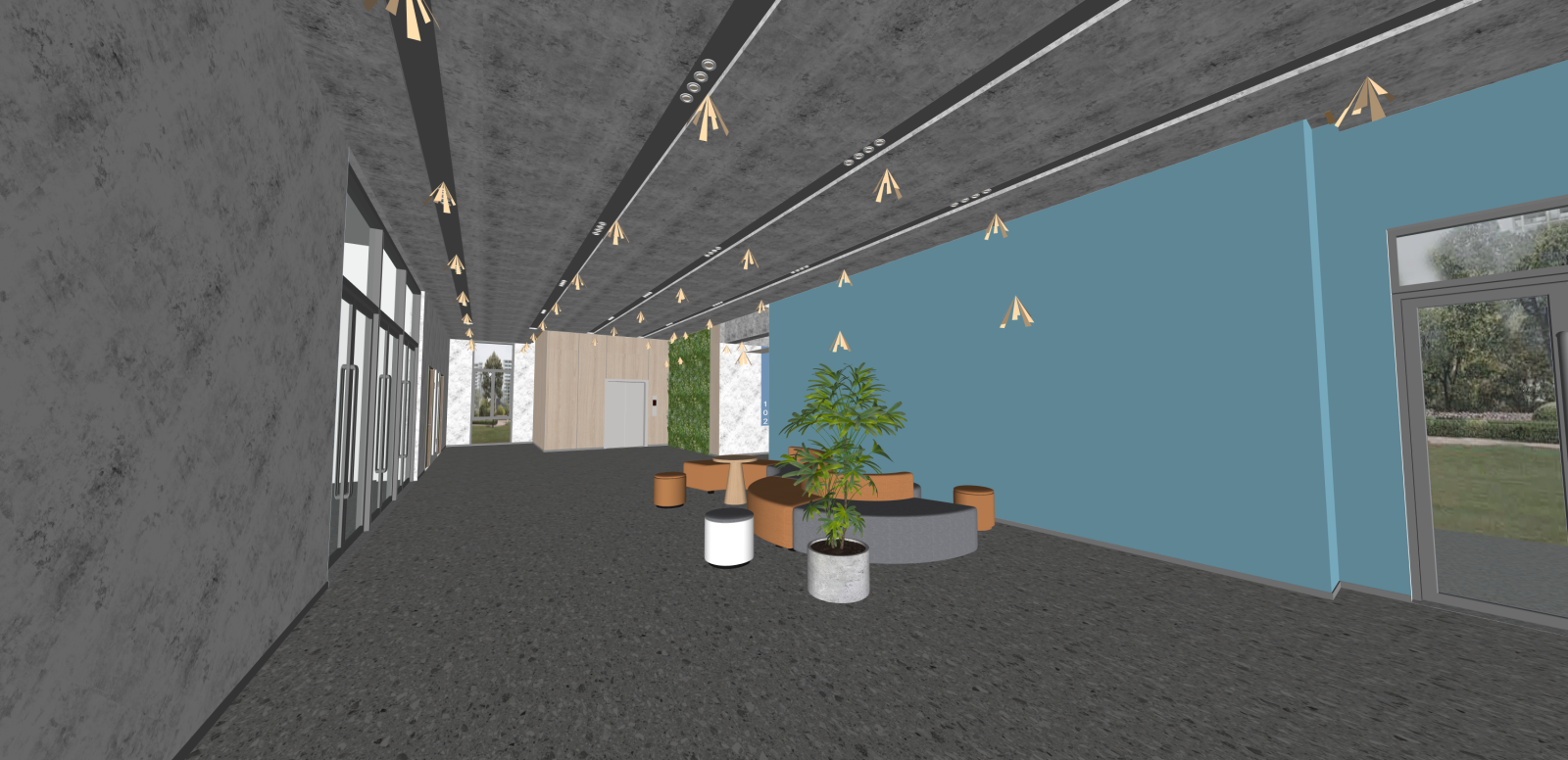 现代其他学校空间SU模型下载【ID:1216038258】