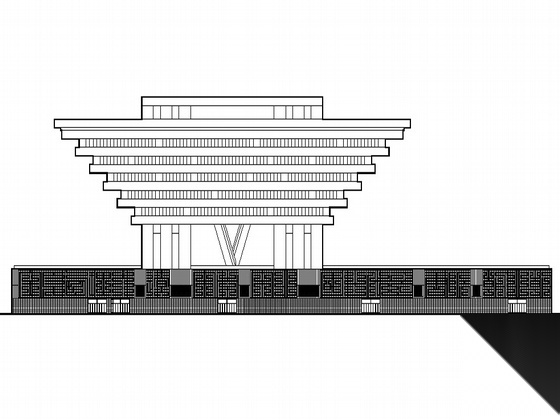 [上海世博会]A区某知名国家馆建筑方案图cad施工图下载【ID:166084162】