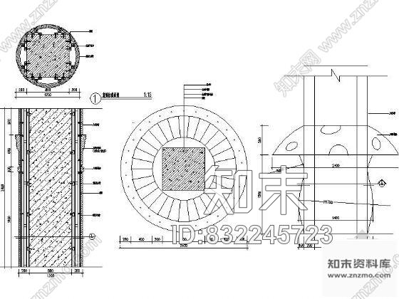 图块/节点游泳池装饰柱详图cad施工图下载【ID:832245723】