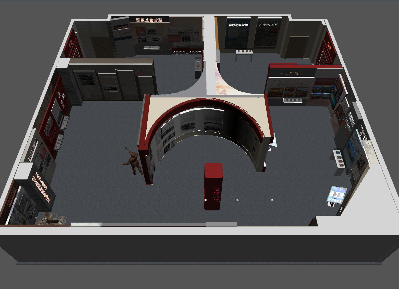 现代党建展厅3D模型下载【ID:1215110359】
