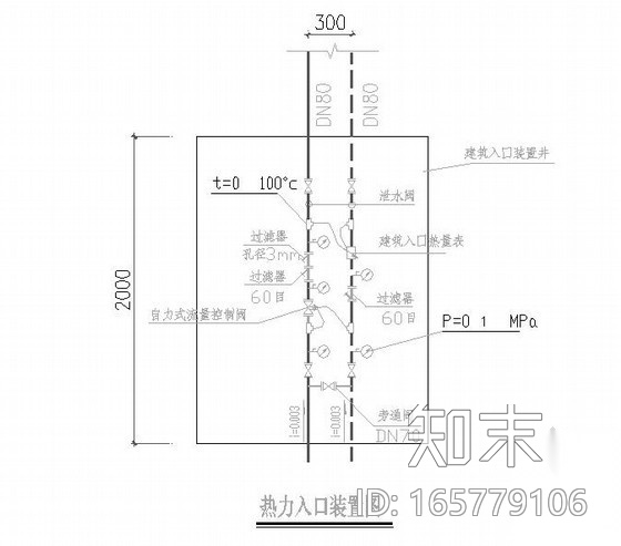 采暖热力入口详图施工图下载【ID:165779106】