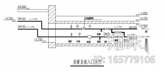 采暖热力入口详图施工图下载【ID:165779106】