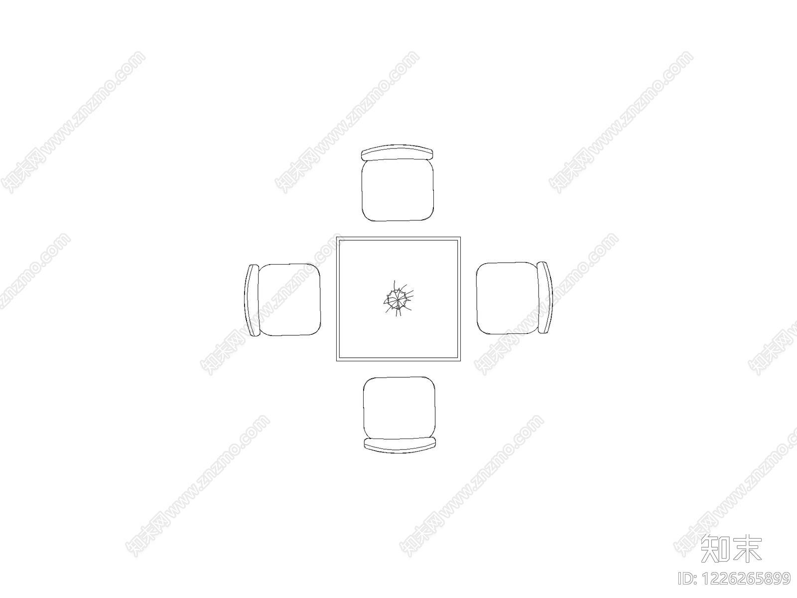 餐桌几类平立面餐桌cad施工图下载【ID:1226265899】