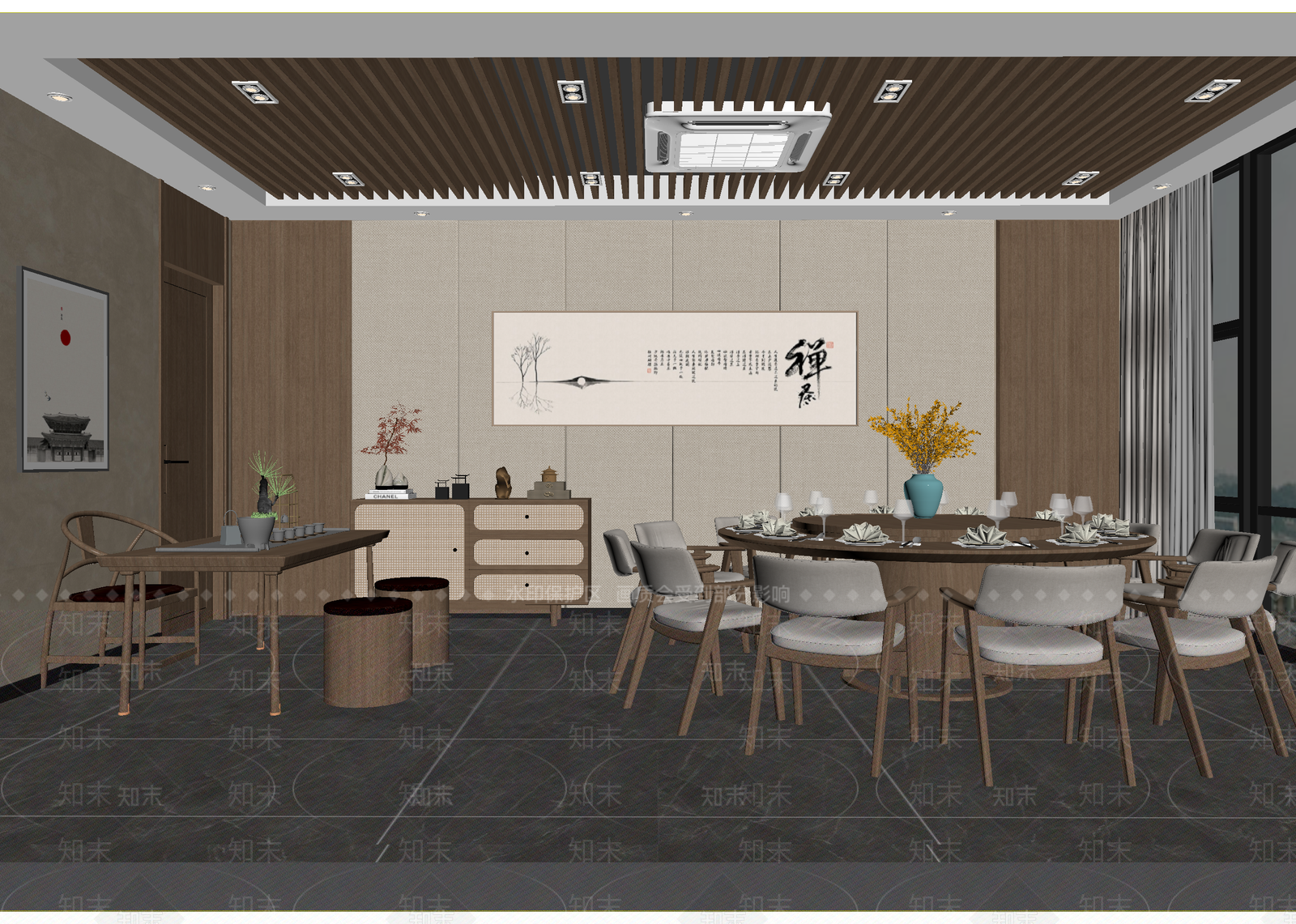 新中式包厢3D模型下载【ID:1214759291】