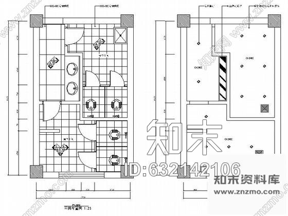 施工图某公共卫生间设计装修图cad施工图下载【ID:632142106】