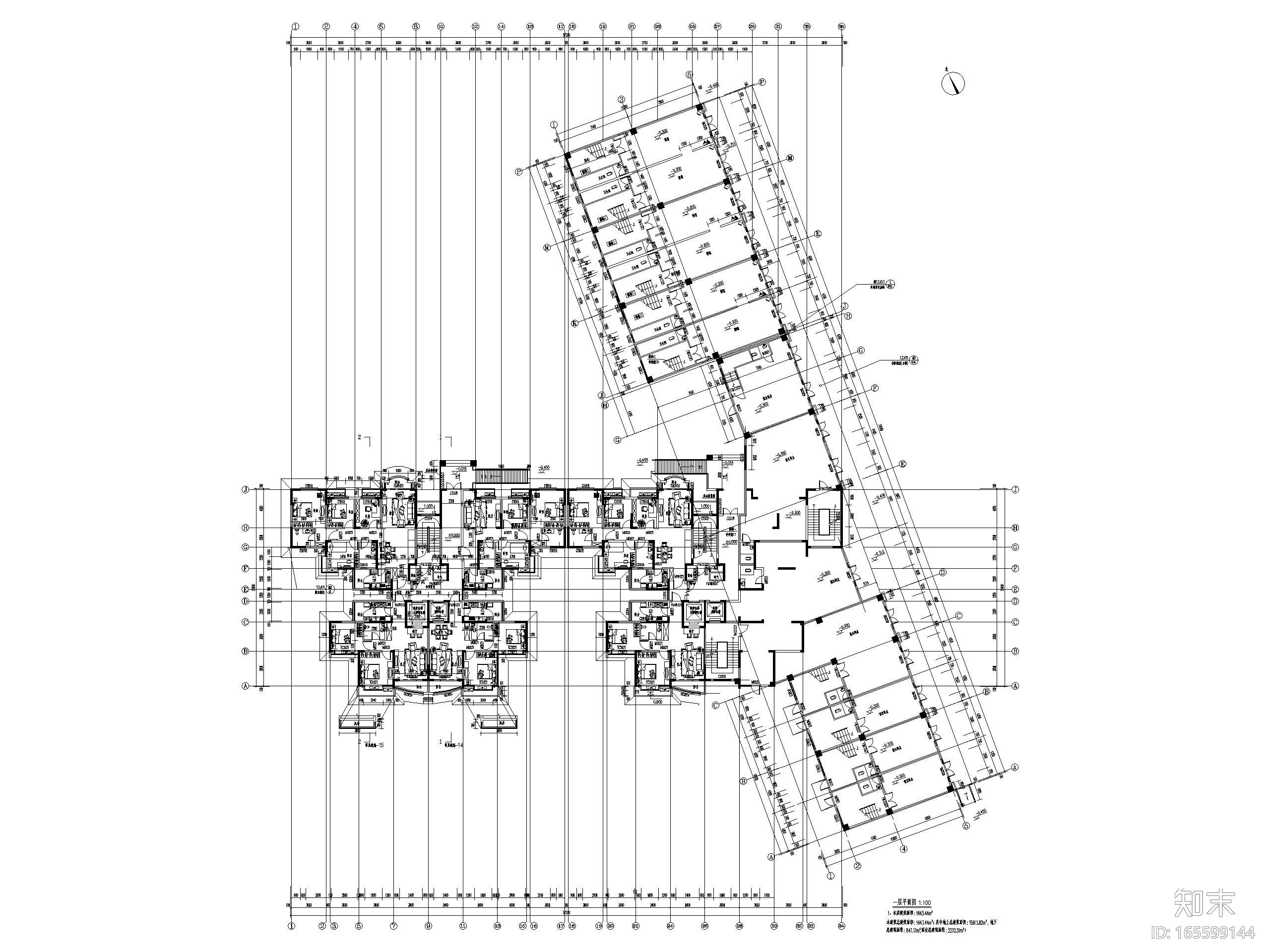 [新疆]高层保障性住房及商业配套建筑施工图cad施工图下载【ID:165599144】