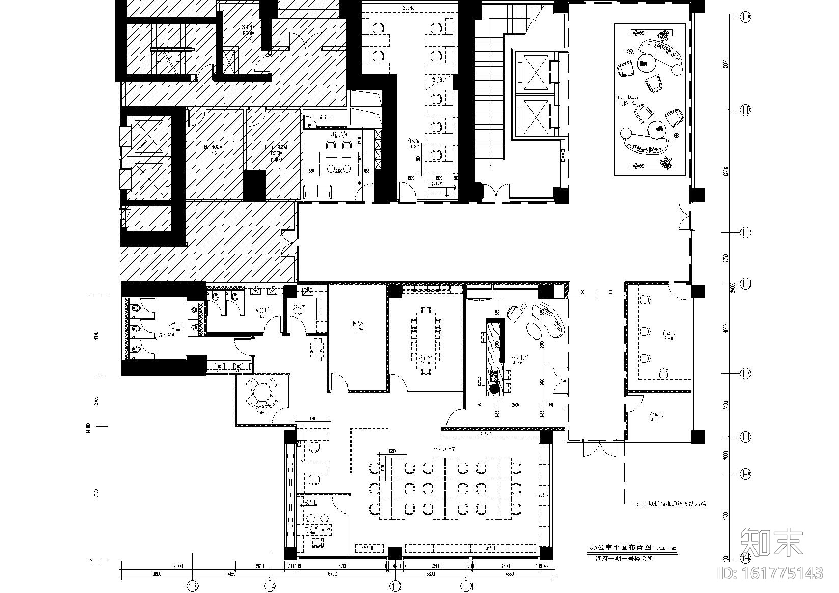 [深圳]SCDA-华润城润府一号楼会所、办公区设计方案+施...cad施工图下载【ID:161775143】