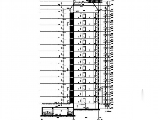 [江苏]某小区十四层板式新古典风格高层住宅建筑施工图cad施工图下载【ID:168461189】