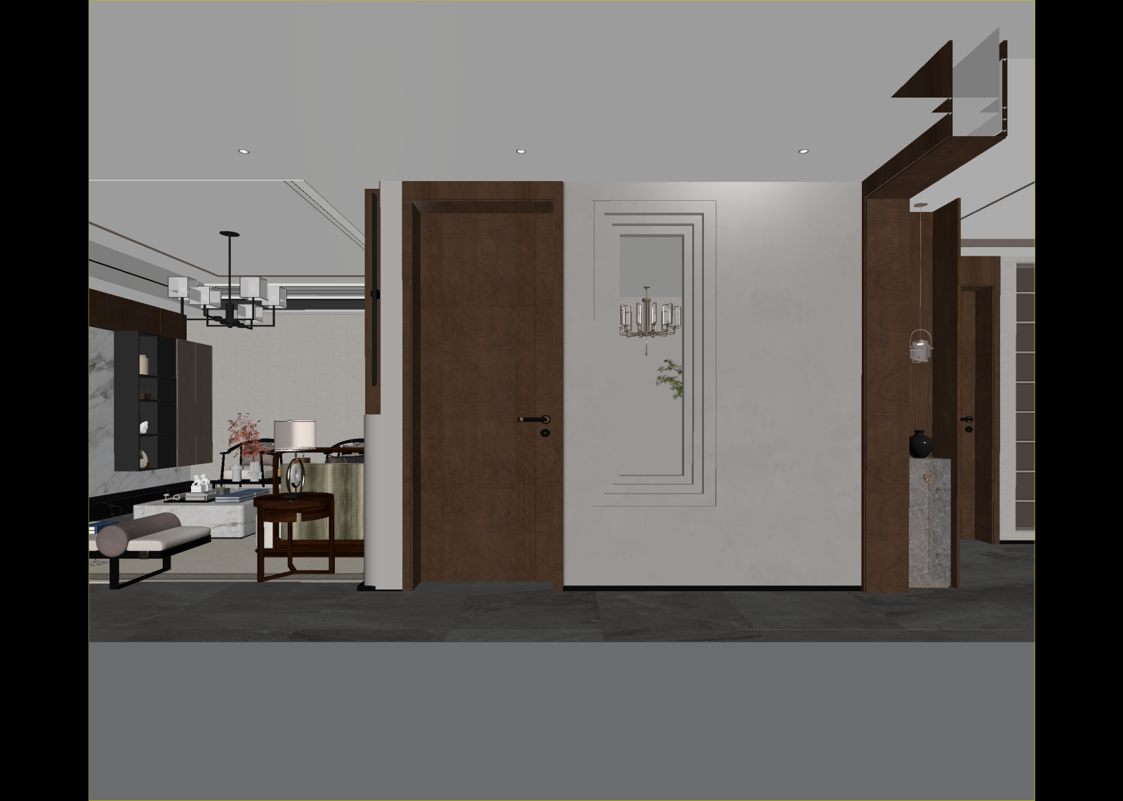 新中式玄关3D模型下载【ID:1214583987】