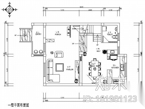 [宁波]某乡村双层别墅室内装修图（含效果）cad施工图下载【ID:161901123】